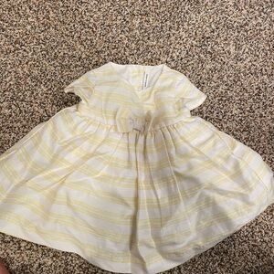 [Janie and Jack] Charming Yellow and White Striped Girls Dress: 6-12 months